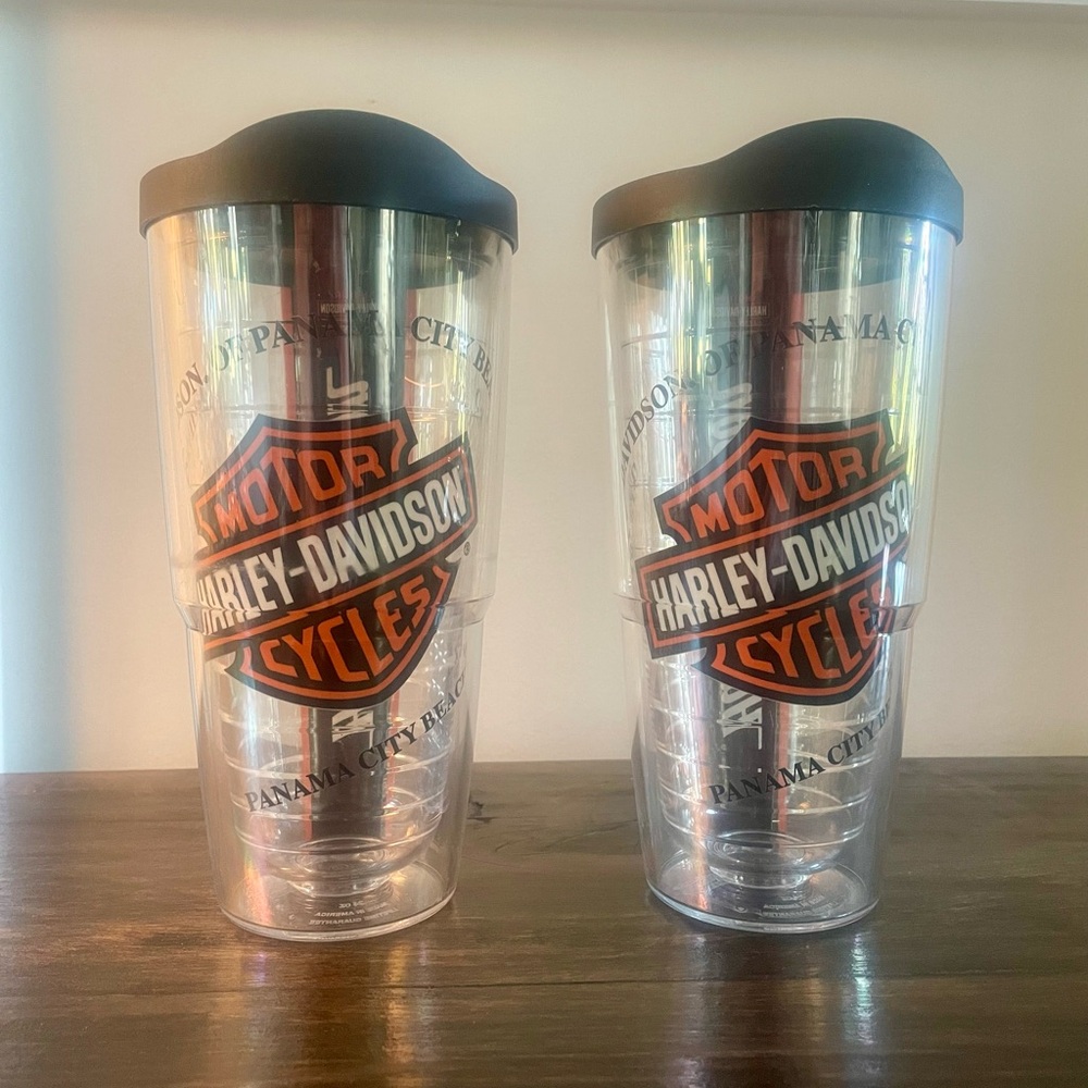 Harley-Davidson Black and Orange Logo Tervis Tumblers